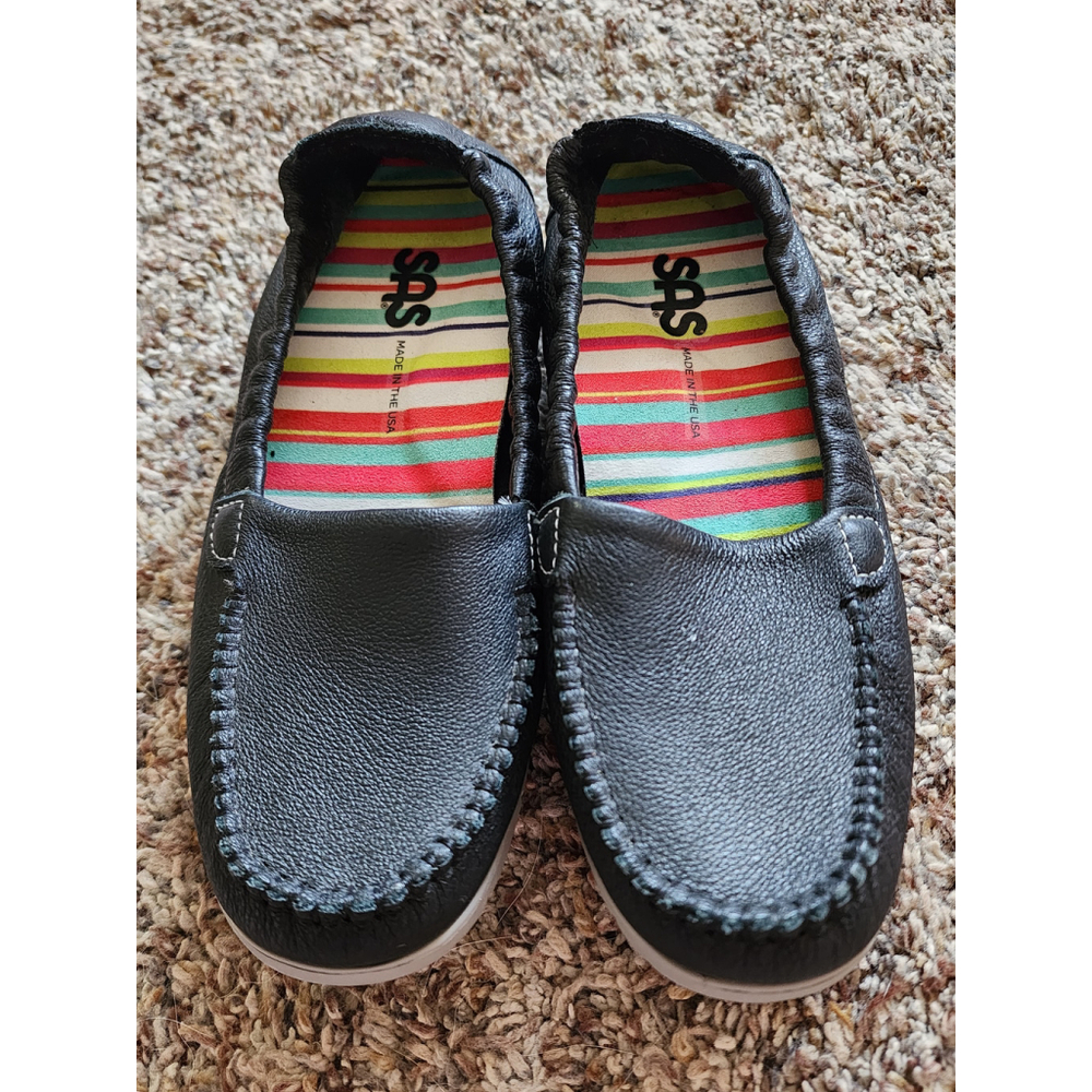 SAS Sunny Womens 5M Black Leather Moccasin Comfort Loafer NWOT